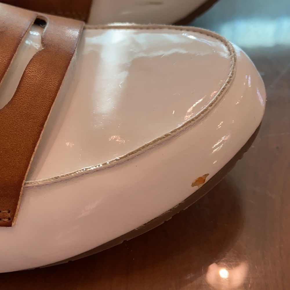 Nine West white and tan loafers. Size 9. - Picture 3 of 5